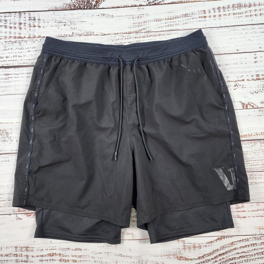 Vuori Fullerton 2-in-1 Compression Lined Athletic Training Shorts Mens L V393